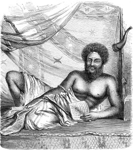 THAKOMBAU, König der VITI-Inseln (FIDJI), Pazifischer Ozean. Gravur 1885 von French School