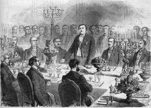 Ehrentafel beim Bankett zu Ehren von Herrn de Lesseps durch die Aktionäre des Suezkanals, am 11. Februar 1864, im Palais de l