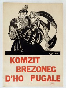 Sprecht Bretonisch mit euren Kindern - Propagandaposter in Bretonisch zur Erhaltung der Regionalsprache