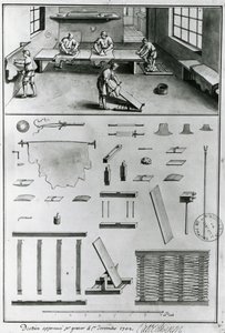 Gerber, aus den Beschreibungen von Kunst & Handwerk von Denis Diderot (1713-84), veröffentlicht ca. 1770 (s/w Foto) von French School