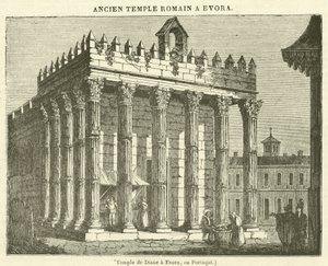 Tempel der Diana in Evora, Portugal von French School