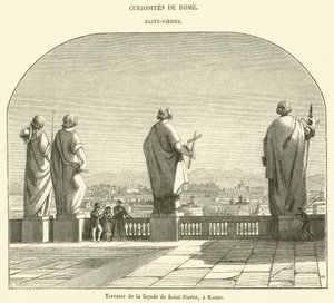 Terrasse der Fassade von Sankt Peter, Rom (Gravur)