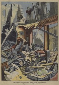 Schreckliche Acetylengasexplosion in einem Café in Rognonas, Frankreich von French School