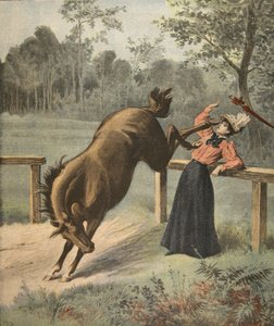 Schrecklicher Tritt, Illustration aus Le Petit Journal: Supplement illustre, 3. Juli 1898 von French School