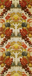 Textil mit wiederholtem Blumenmuster, Lyoner Werkstatt, um 1740 von French School