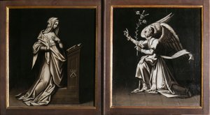 Die Verkündigung. Triptychon von Aubery von French School