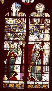 Die Verkündigung mit der heiligen Katharina, aus der Kapelle des heiligen Ursinus, zugeschrieben Henri Mellein