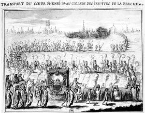 Die Ankunft des Herzens von Heinrich IV. am College von La Flèche am 4. Juni 1610