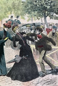 Die Ermordung von Elisabeth, Kaiserin von Österreich durch Luccheni, 10. September 1898, Illustration aus Le Pèlerin, 1898