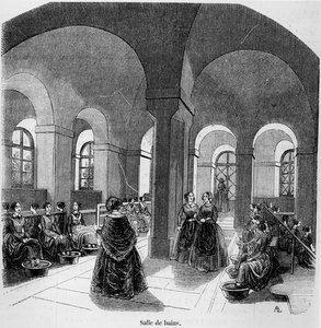 Das Badezimmer am Institut für junge Blinde, in Tableau de Paris von Edmond Texier, veröffentlicht 1852