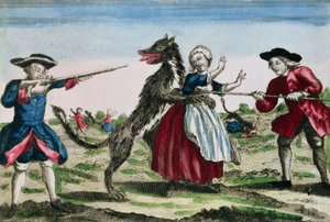 Das Biest von Gévaudan, veröffentlicht von Basset, 1764