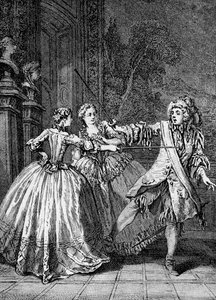 Der Bürgerliche Gentleman, Illustration aus einem Buch von Molière, 1896 von French School