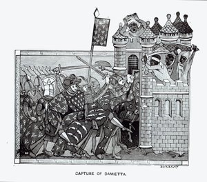 Die Eroberung von Damiette im Jahr 1249 von French School