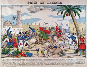 Die Eroberung von Mascara durch die Franzosen unter dem Kommando von Bertrand Clauzel im Jahr 1835 von French School