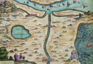 Die Carte du Tendre, eine Karte eines imaginären Landes, aus Band II von Clelie, geschrieben von Mademoiselle de Scudery, graviert von Francois Chauveau (1613-76), 1656