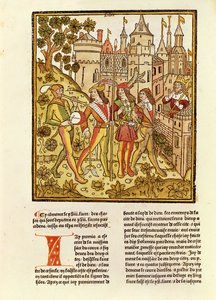 Die Stadt Gottes und die Stadt dieses Jahrhunderts, aus La Cité de Dieu, 1486-87 von French School