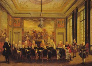 Der Regentschaftsrat für die Minderjährigkeit von Ludwig XV. (1710-74) 16. September 1715 von French School