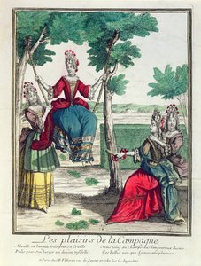 Die Freuden des Landes, 2. Hälfte des 17. Jahrhunderts (Farbgravur) von French School