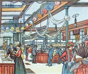 Das Kaufhaus, Illustration aus Cours Schweiter, ca. 1900 von French School