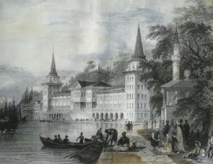 Der Dolmabahce-Palast am Bosporus, 1840