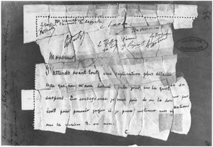 Die Dreyfus-Affäre, 22. Dezember 1894, Telegramm an Kommandant Esterhazy von French School