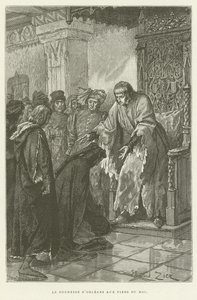 Die Herzogin von Orleans zu Füßen des Königs von French School