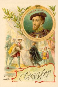 Der Kaiser Karl V. am Hof von Franz I. von Frankreich von French School