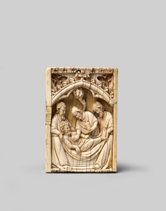 Die Grablegung Christi (obere Hälfte des rechten Flügels eines Diptychons) von French School