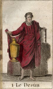 Das Schicksal, Herrscher des menschlichen Schicksals. Aus „Mythologie der Jugend“ von Pierre Blanchard 1803 von French School