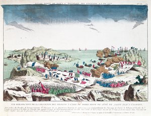 Der französische Überfall auf St. John in Neufundland am 2. Juni 1762 unter dem Kommando von Chevalier du Ternay (1722-80)