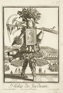 Das Gärtnerkostüm, Illustration aus dem Dictionnaire des Sciences von Denis Diderot (1713-84) veröffentlicht ca. 1770 von French School