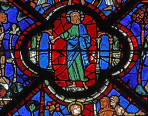 Das Fenster des barmherzigen Samariters: Gott verkündet das Urteil für die Menschheit - und die Erlösung von French School