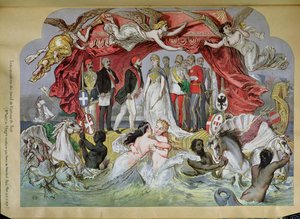 Die Einweihung des Suezkanals, Allegorie der Vereinigung des Mittelmeers und des Roten Meeres, 1870