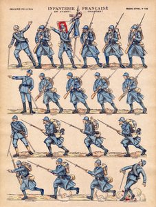Die Infanterie der französischen Armee beim Laden. Bild von Epinal, Anfang des 20. Jahrhunderts. von French School