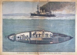 Das Innere der Gustave-Zedei unter Wasser, 1899 von French School