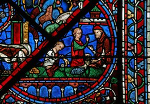 Das Joseph-Fenster: Die Geldwechsler von French School