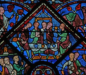 Das Joseph-Fenster: Er empfängt seine Brüder mit einem Fest von French School