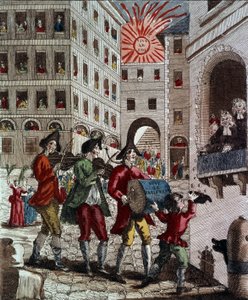 Die Freude des französischen Volkes, das den König und die Rückkehr des Parlaments im September 1788 feiert