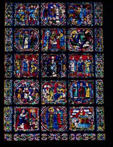 Das Leben Christi, Neues Testament Zyklus, untere Hälfte des Fensters, ca. 1145-50 von French School