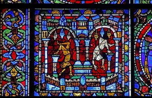 Das Leben Christi Fenster: Der Fall der Idole von French School