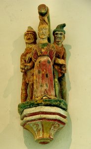 Das Martyrium der hl. Apollonia (polychromer Stein) von French School