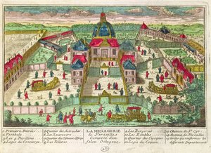 Die Menagerie und der achteckige Salon in Versailles von French School