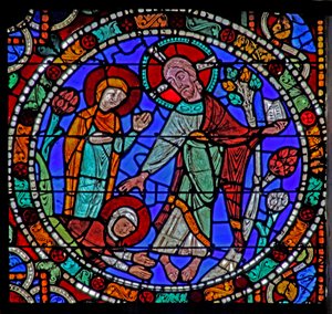 Das Passionsfenster: Auferstehung - Erscheinung vor Magdalena von French School