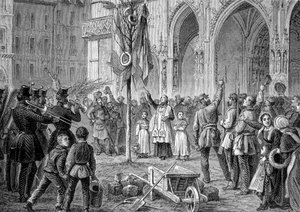 Die Pflanzung eines Freiheitsbaums während der Revolution (Freiheitspol) - in „Geschichte Frankreichs“ von Henri Martin