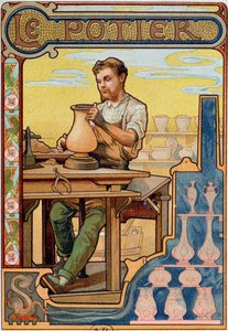 Der Töpfer, Illustration aus einem Buch über Handwerke, ca. 1899 von French School