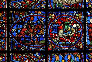 Das Fenster des verlorenen Sohnes: Er bricht mit seinem Diener auf - aber sein Diener beschließt zu gehen von French School