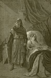 Die Königin Margarete und der alte Ritter von French School