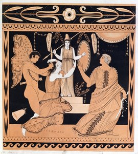 Die Vergewaltigung von Kassandra durch Ajax, Illustration von einer antiken griechischen Vase