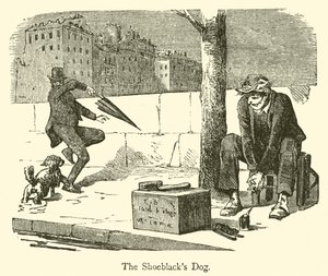 Der Schuhputzerhund (Gravur) von French School