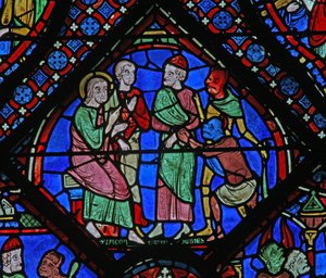 Das St. Jakobus Fenster: Mit Almongenes (Hermogines), Filetus und Dämonen von French School